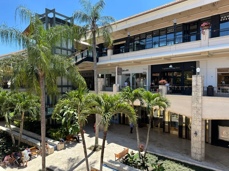 Open-air levels and walkways at The Shops at Merrick Park