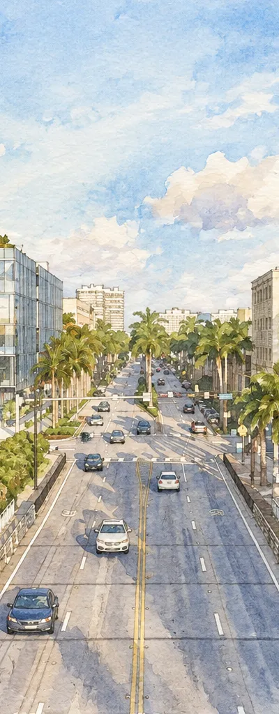 Illustration based on a photo, Bay Harbor Islands