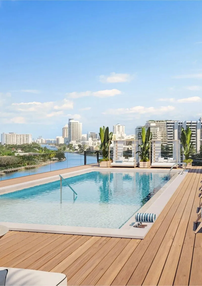 Rendering: Proposed rooftop pool at 29 Indian Creek. Rendering from current project website.