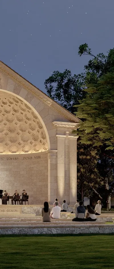 Proposed Ponce Circle Park redesign rendering, current October2026 press set. Not a photograph of a completed park.