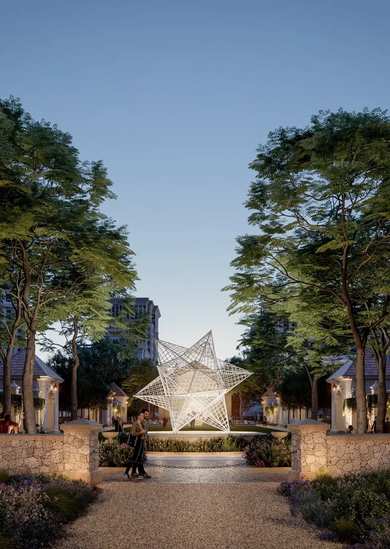 Proposed Ponce Circle Park redesign rendering, current October2026 press set. Not a photograph of a completed park.