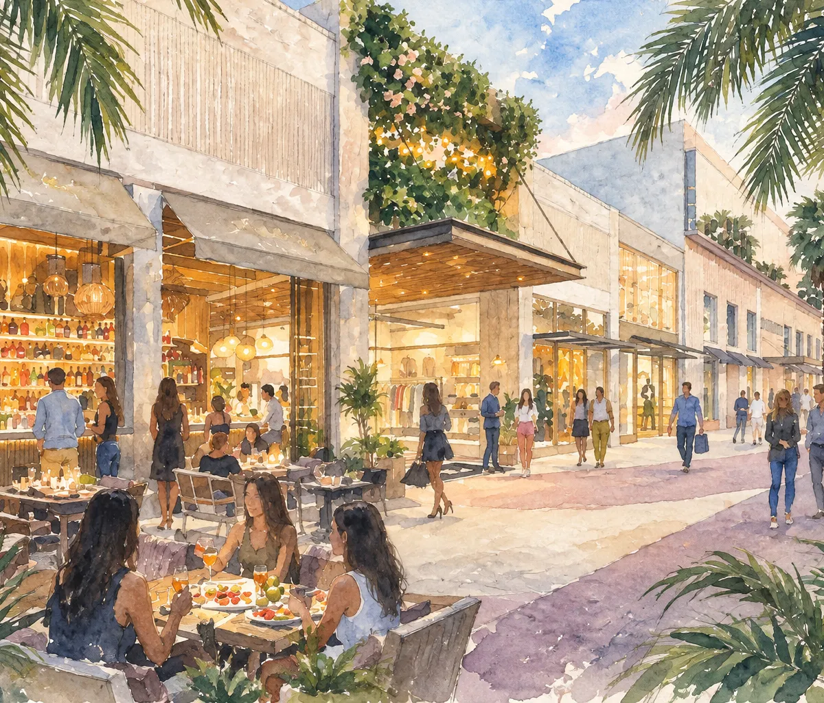 Illustration based on a photo, Miami Beach
