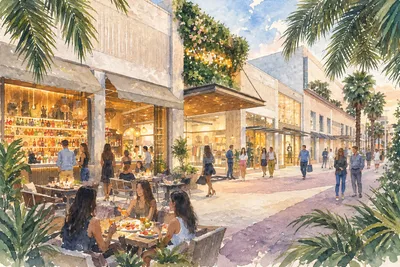Illustration based on a photo, Miami Beach