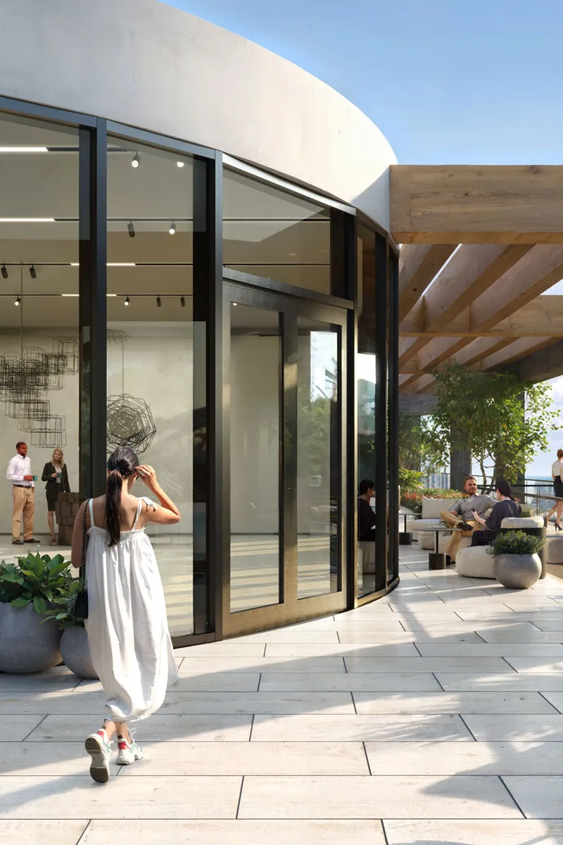 Proposed Ursa balcony. Rendering, not built reality.