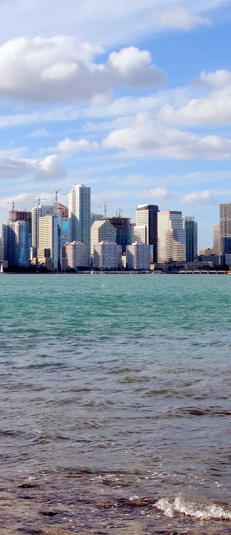 Biscayne Bay and the Miami skyline seen from Virginia Key