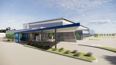 Rendering of Ocean Aviation’s planned campus at Miami Executive Airport, published in the county’s Oct. 8, 2026, announcement. It depicts a proposed design, not completed facilities.
