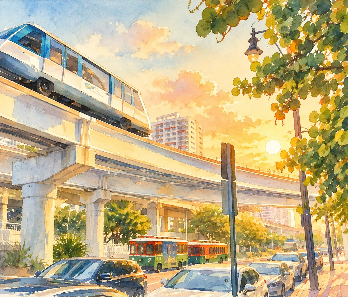 Illustration based on a photo, Downtown Miami