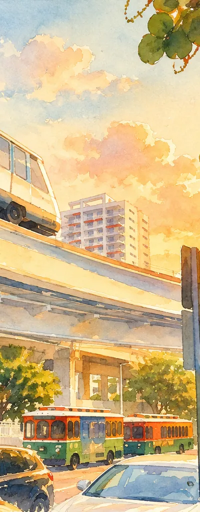 Illustration based on a photo, Downtown Miami