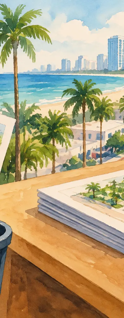 AI-generated illustration for “Galbut plans to withdraw three Miami Beach housing proposals, Bisnow reports”