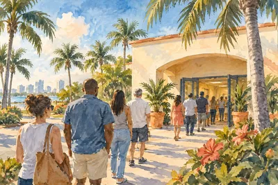 Illustration: waterfront shoreline and bay view, Miami-Dade