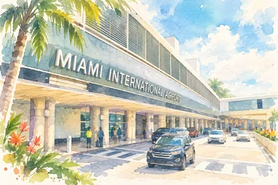 Illustration based on a photo, Miami International Airport