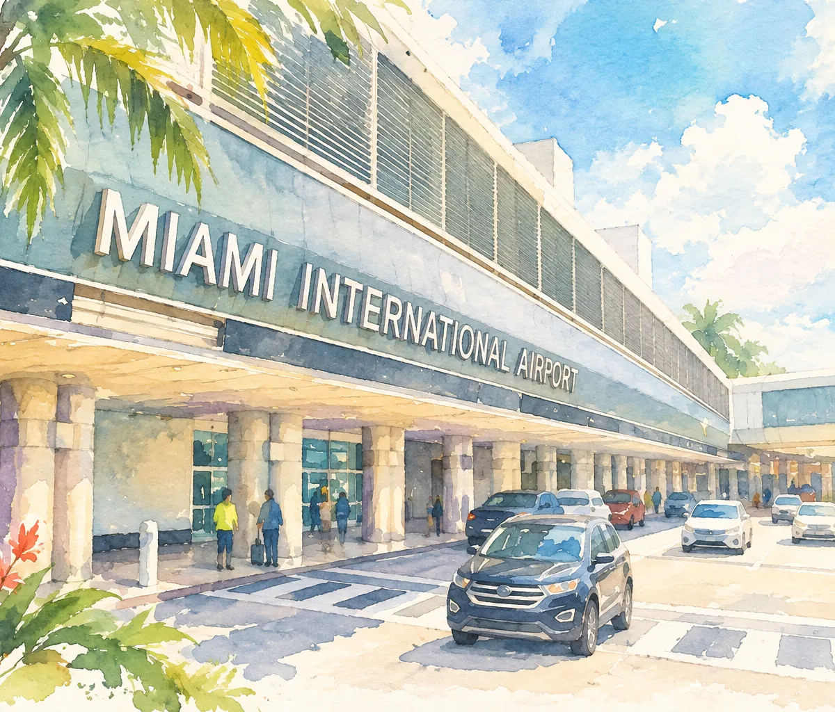Illustration based on a photo, Miami International Airport