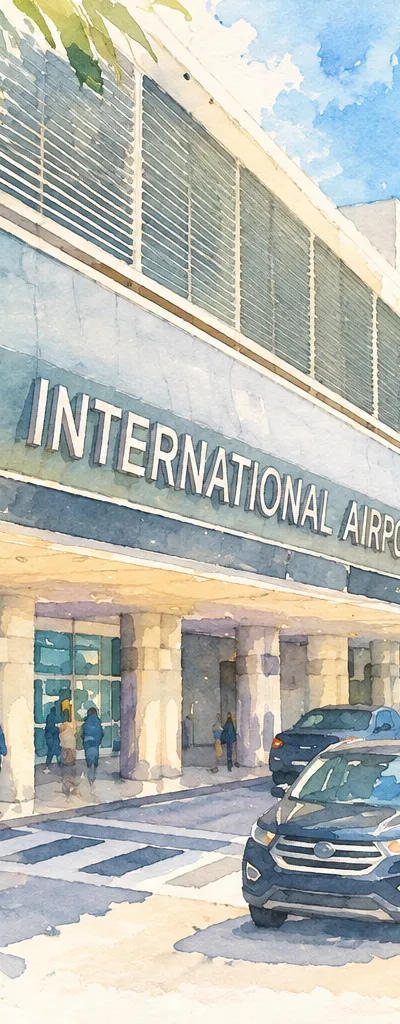 Illustration based on a photo, Miami International Airport