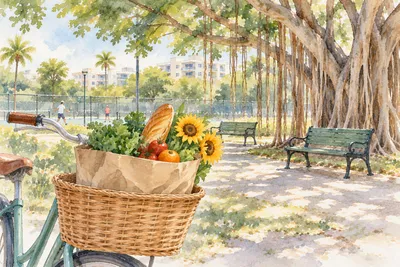 Illustration based on a photo, South Beach
