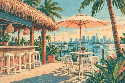 Illustration: dining in Virginia Key