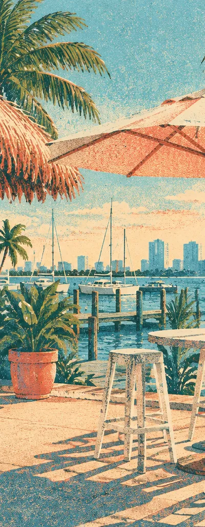 Illustration: dining in Virginia Key
