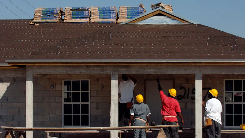 Illustrative house-construction photograph from Miami-Dade’s building-services page. Location and photo date are not given.