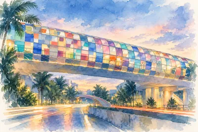 Illustration based on a photo, Miami Beach