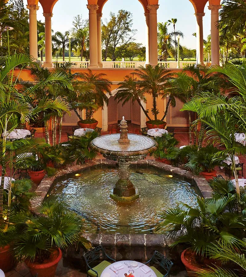 Fontana’s courtyard at The Biltmore Hotel in Coral Gables. Venue photograph; not a photo of a particular Miami Spice meal.