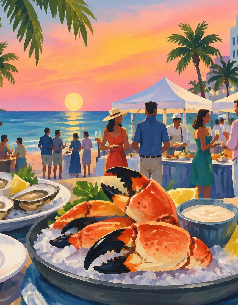 AI-generated illustration for “South Beach Seafood Festival returns next week. Here is what each ticket covers.”