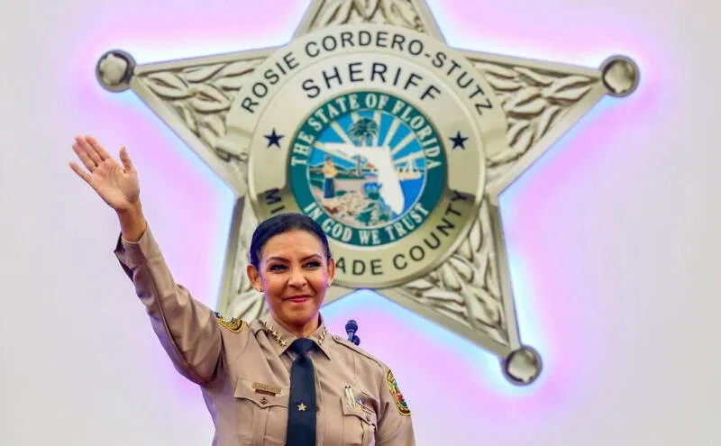 Sheriff Rosie Cordero-Stutz at her January7,2025 swearing-in ceremony. Archival portrait; not an October2026 hearing or allegation finding.