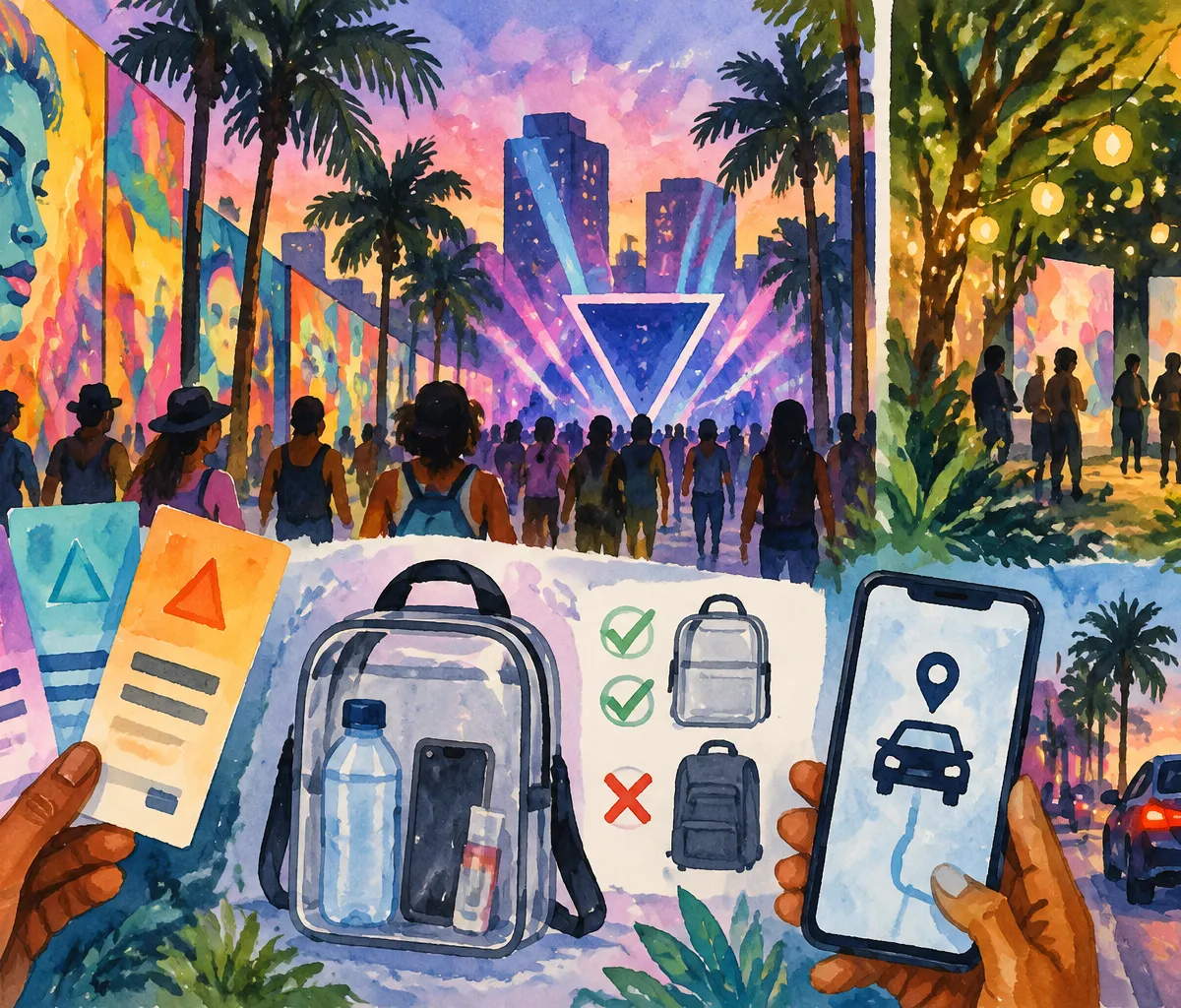 AI-generated illustration for “III Points is this weekend. Here is how to plan your Wynwood visit”