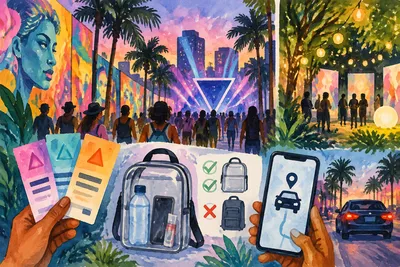 AI-generated illustration for “III Points is this weekend. Here is how to plan your Wynwood visit”